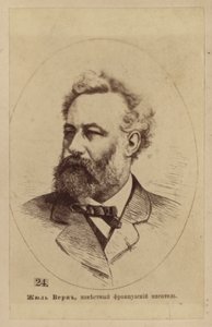 Jules Verne, fransk romanförfattare, poet och dramatiker (litografi) av European School