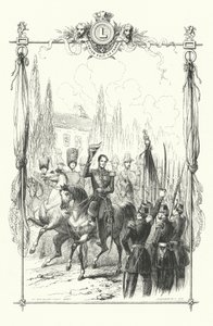 Kung Leopold I, hertigen av Brabant och greven av Flandern granskar en militärparad, Belgien av European School