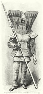 Kingsmill Islander i full rustning (gravyr) av European School