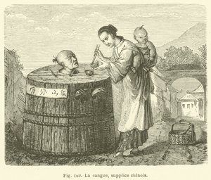 Cangue, kinesisk tortyr (gravyr) av European School
