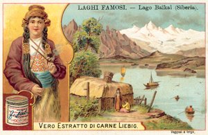 Bajkalsjön, Sibirien (chromolitho) av European School