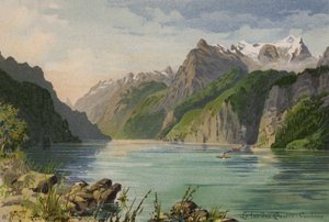 Luzernsjön: De fyra kantonernas sjö (färglitografi) av European School