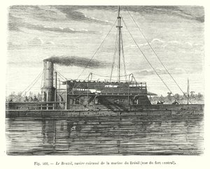 Le Brazil, brasilianska flottans bröstsköld, sett från det centrala fortet (gravyr) av European School