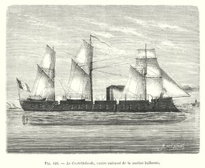 Castelfidardo, den italienska flottans bröstsköld (gravyr) av European School