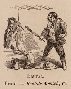 The Illustrious Vocabulary: Brutal; Djurisk; Brutale Mensch (gravyr) av European School
