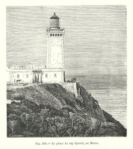 Cape Spartel fyr, Marocko (gravyr) av European School