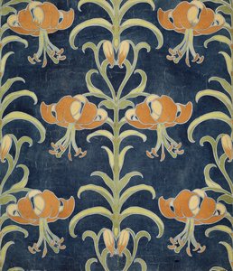 Liljedesign för tapeter eller textil, 1896 av European School
