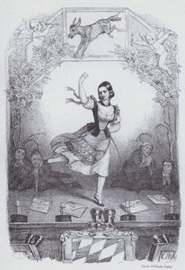 Lola Montez dansar bayersk historia (litho) av European School