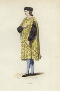 Ludvig XII (färgad gravyr) av European School