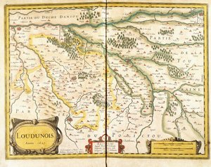 Karta över Loudunois 1627, 1631 av European School