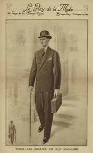 Herrmode cirka 1930-talet (litografi) av European School