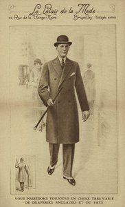 Herrmode cirka 1930-talet (litografi) av European School