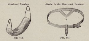 Menstruationsbandage; Gördel till menstruationsbandaget (litho) av European School