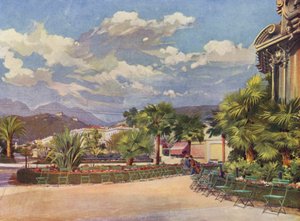 Menton, Musikkiosken och den nya trädgården (färglitografi) av European School