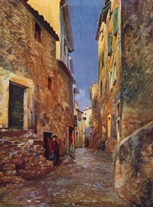 Menton, Rue dans la Vieille Ville (färglitografi) av European School