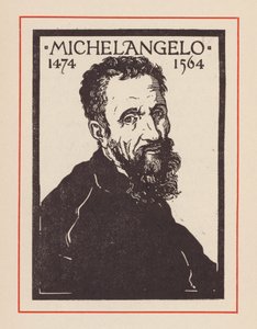 Michelangelo, italiensk renässanskonstnär och arkitekt (lito) av European School