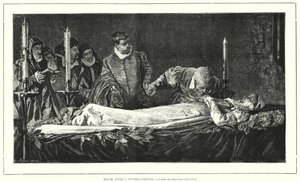 Michelangelo hedrar Vittoria Colonnas döda kropp (litho) av European School