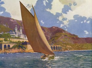 Monte-Carlo, The Yacht Race (färglitografi) av European School