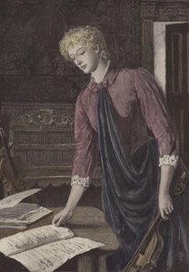 Musik (färgad gravyr) av European School