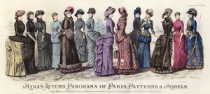 Myras höstpanorama över Paris mönster och modeller (färgad gravyr) av European School