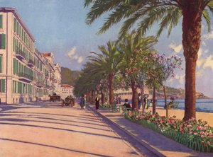 Nice, Promenade du Midi mot öster (färglitografi) av European School