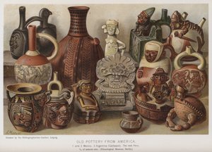 Gammal keramik från Amerika (chromolitho) av European School