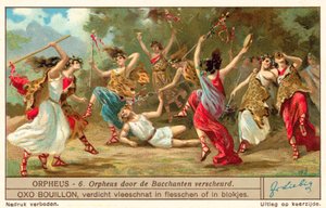 Orfeus sliten i stycken av Bacchanterna av European School