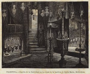 Palestina, födelsekapellet i kryptan i basilikan Santa Maria, Betlehem av European School
