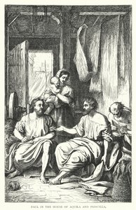 Paulus i huset av Aquila och Priscilla (gravyr) av European School
