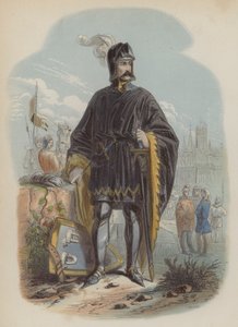 Philip van Artevelde, flamländsk patriot och rebell (färgad gravyr) av European School