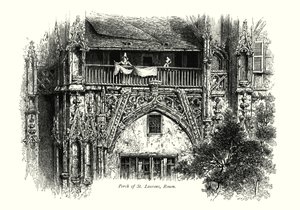 Portalen till St Laurens, Rouen (gravyr) av European School