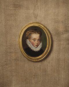 Porträtt av en ung prinsessa (färglitografi) av European School