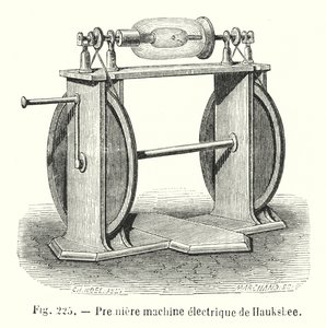 Premiere machine electrique de Hauksbee (gravyr) av European School