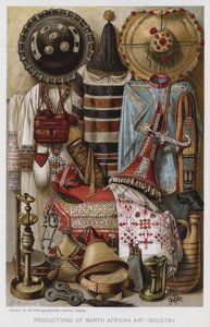 Produktioner av nordafrikansk konstindustri (chromolitho) av European School