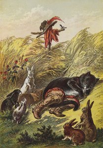 Puss In Boots (färg litho) av European School