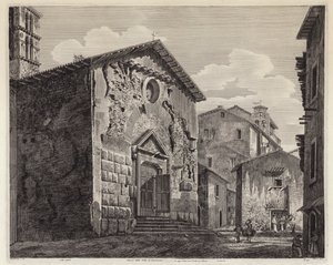 Rester av Domitianus villa, Rom, Italien (gravyr) av European School