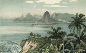 Rio de Janeiro, Brasilien (färg litho) av European School