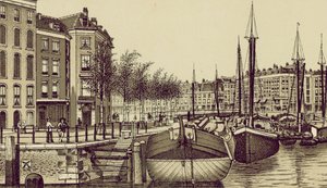 Rotterdam: Geldersche Kade (litografi) av European School