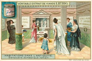 Fristad i ett romerskt hem (chromolitho) av European School