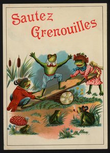 Jump Frogs (färg litho) av European School