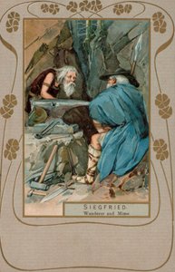 Siegfried, vandrare och mimare (färglitografi) av European School