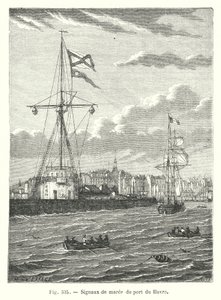 Tidvattensignaler från hamnen i Le Havre (gravyr) av European School