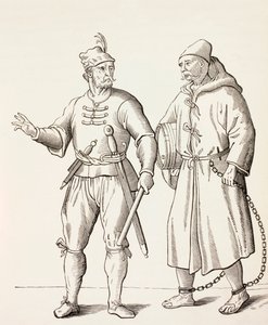 Galärsoldat från sextonde århundradet med en galärslav, c.1880 av European School