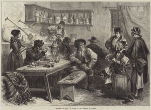 Skisser i Spanien, en taverna i Madrids förorter (gravyr) av European School