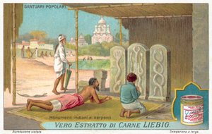 Ormmonument i Indien (chromolitho) av European School