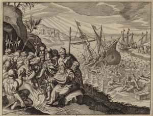 St Paul på Malta efter hans skeppsbrott (gravyr) av European School