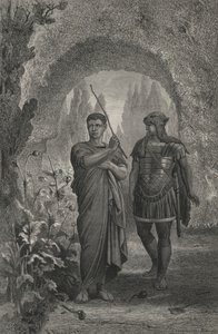 Tarquin den suveräne och Sextus sändebud (gravyr) av European School