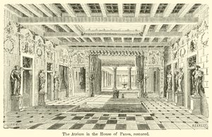 Atrium i huset av Pansa, restaurerat (gravyr) av European School