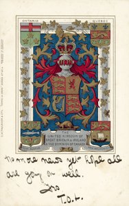 Förenade konungariket Storbritannien och Irland och Dominion of Canada (färglitografi) av European School