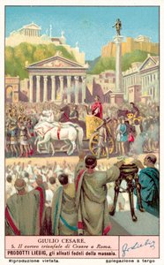 Triumf för Julius Caesar (chromolitho) av European School